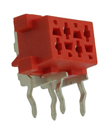 TE Connectivity Micro-MaTch Industrial Leiterplattenbuchse Gewinkelt 4-polig / 2-reihig, Raster 1.27mm