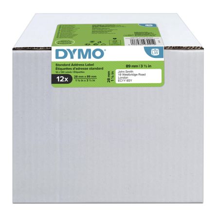 Dymo White Label Roll, 89mm Width, 28mm Height