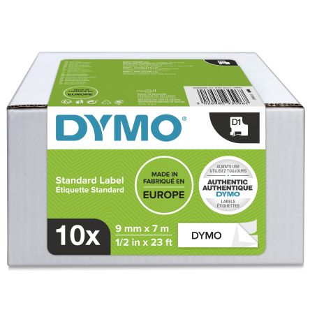 Dymo Black On White Label Printer Tape, 7.62mm Label Length, 9mm Label Width