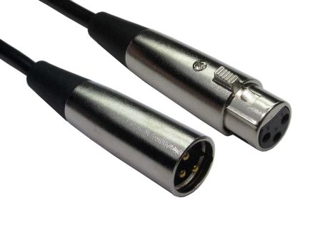RS PRO XLR-Kabel 3-polig, XLR 3-polig, XLR 0.5m Schwarz