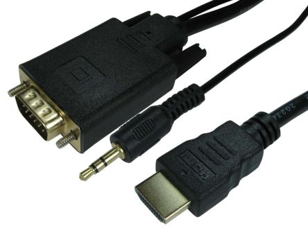 RS PRO Male HDMI To Male VGA Cable, 1.8m