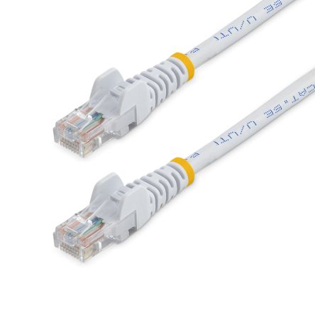 StarTech.com Ethernetkabel Cat.5e, 1m, Weiß Patchkabel, A RJ45 U/UTP Stecker, B RJ45, PVC