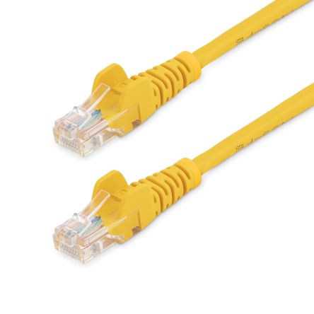 StarTech.com Cable Ethernet Cat5e U/UTP Startech De Color Amarillo, Long. 2m, Funda De PVC, Calificación CM