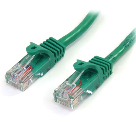 StarTech.com Cable Ethernet Cat5e U/UTP De Color Verde, Long. 3m, Funda De PVC, Calificación CM