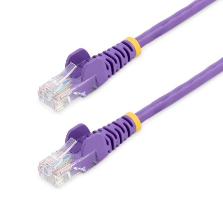 StarTech.com Ethernetkabel Cat.5e, 7m, Violett Patchkabel, A RJ45 U/UTP Stecker, B RJ45, PVC