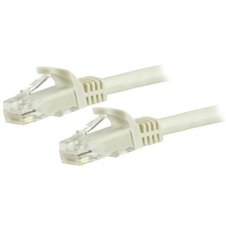StarTech.com Ethernetkabel Cat.6, 3m, Weiß Patchkabel, A RJ45 U/UTP Stecker, B RJ45, PVC