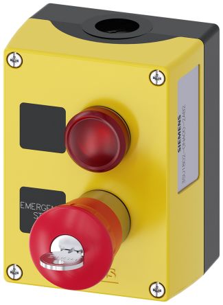Siemens 3SU1 SMD Not-Aus-Schalter, 5 → 500 V Ac, 5 → 500V Dc, 1-poliger Umschalter Rundform, Rot, Gelb,