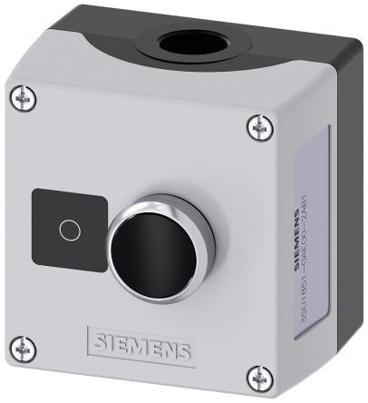 Siemens SIRIUS ACT Steuerstation-Schalter Schwarz O Kunststoff, 500V / 10A Grau Ø 22mm, IP66, IP67, IP69