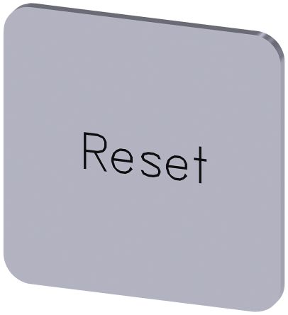Siemens Labeling Plate, Reset