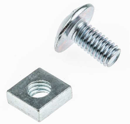RS PRO Clear Passivated Zinc Plated Steel Roofing Bolt, M10 X 20mm
