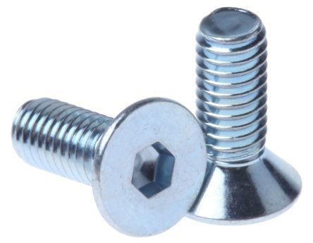RS PRO Plain Steel Hex Socket Cap Screw, DIN 7991, M16 X 50mm