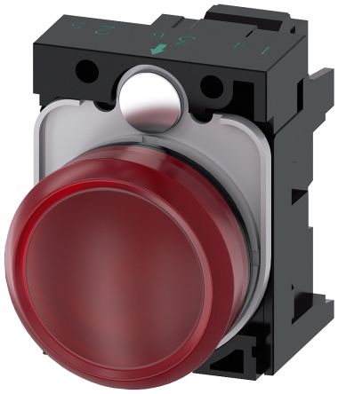 Siemens Leuchtmelder SIRIUS ACT 230V Ac Rot, Ausschnitt-Ø 22mm LED Tafelmontage