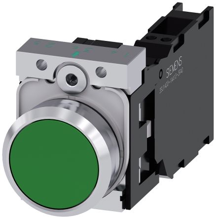 Siemens Unidad Completa De Botón Pulsador SIRIUS ACT, Color De Botón Verde, SPST, IP66, IP67, IP69(IP69K)