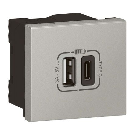 Legrand Connettore Femmina USB, 079293L, 3A, 2 Moduli In Interni, Montaggio A Parete