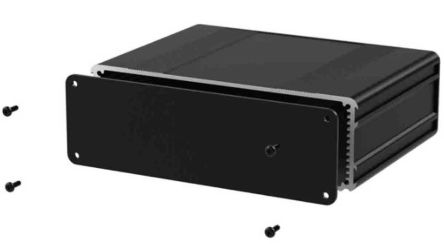 RS PRO Caja Para Instrumentación De Aluminio Negro, 80 X 169.8 X 53.8mm
