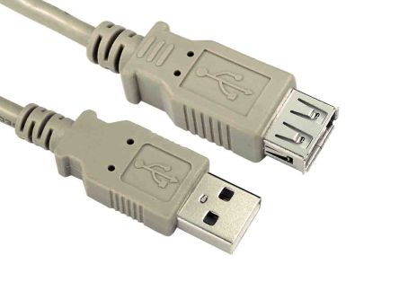 RS PRO USB-Kabel, USBA / USBA, 2m USB 2.0 Beige