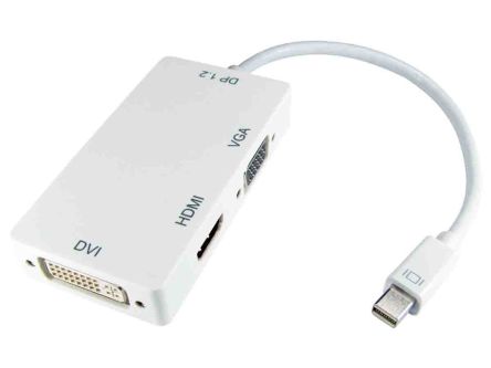 RS PRO HDMI-Adapter Female HDMI, DVI, VGA - Male Stecker DP (DisplayPort) Mini, 500mm