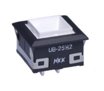 NKK Switches NKK UB Druckschalter Weiß Beleuchtet Tastend PCB-Montage, 2-poliger Umschalter 125V / 5 A