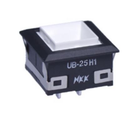 NKK Switches Bouton-poussoir, Momentanélumineux, LED Vert, 5 A Montage Sur Circuit Imprimé