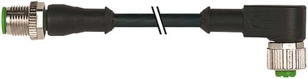 Murrelektronik Limited A-Coded Konfektioniertes Sensorkabel 4-adrig Stecker Gerade / M12 Buchse Gewinkelt, Länge 600mm