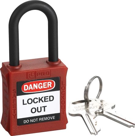 RS PRO 安全挂锁, 6.4mm直径锁钩, 尼龙制 安全锁定, 1锁钩, 38mm