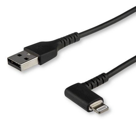 Startech 坚固的 USB 电缆 USB线, USB A公插转Lightning公插, 2m长, USB 2.0, 黑色