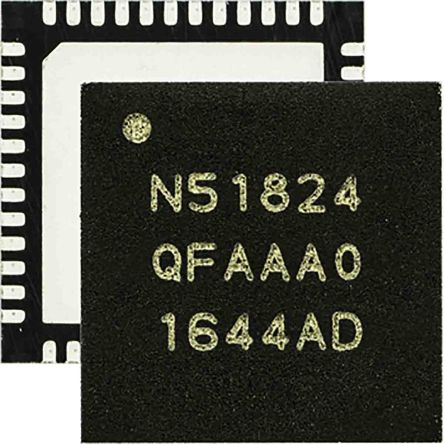 Nordic Semiconductor System-On-Chip AEC-Q100 NRF51824-QFAA-R7, Microcontrolador QFN 48 Pines