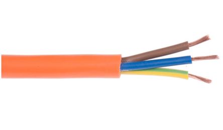 RS PRO Cable De Alimentación H05VV-F De 3 Núcleos, 2,5 Mm², Ø Ext. 11.4mm, Long. 100m, 300/500 V, Funda De PVC, Naranja