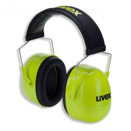 Uvex K Ear Defender With Headband, 35dB, Black, Yellow