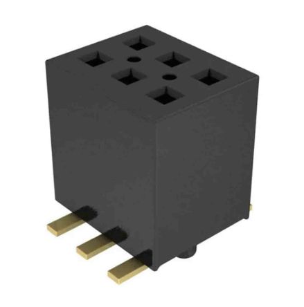 Samtec Conector Hembra Para PCB Serie FLE FLE-103, De 3 Vías En 2 Filas, Paso 1.27mm, Montaje Superficial, Terminación