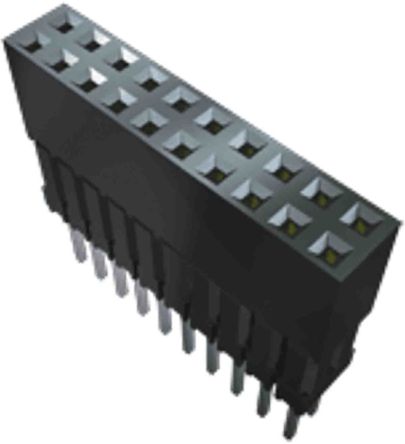 Samtec Conector Hembra Para PCB Serie ESQ, De 12 Vías En 2 Filas, Paso 2.54mm, Montaje En Orificio Pasante, Para Soldar