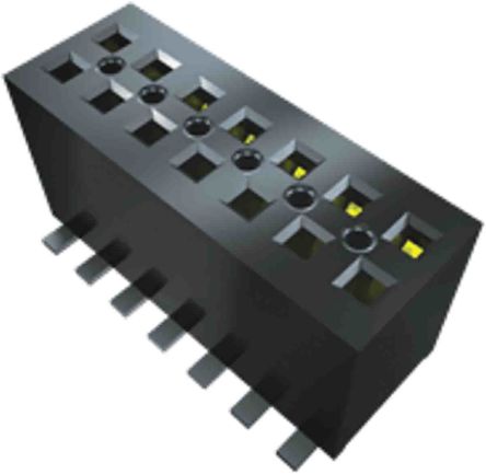Samtec FLE Series Vertical Surface Mount PCB Socket, 14-Contact, 2-Row, 1.27mm Pitch, Solder Termination