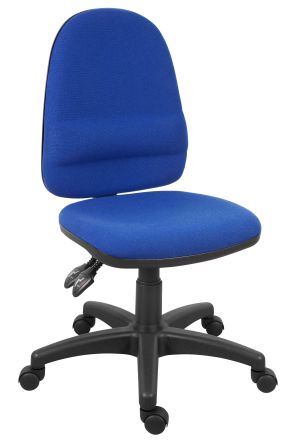 RS PRO Drehstuhl Auf Rädern Gewebe Blau, Höhenverstellbar 44 → 58cm Mit Verstellbarer Rückenlehne