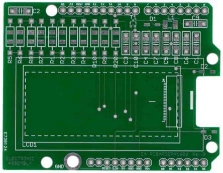 Electronic Assembly Blank Arduino shield,ePAPER EA EPA20