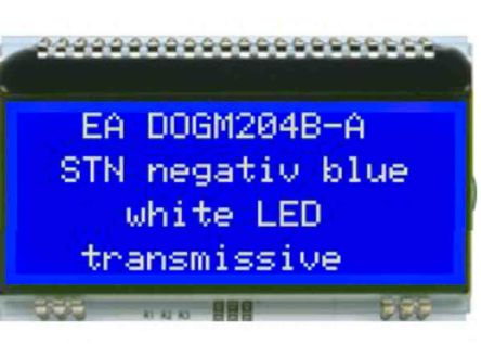 Display Visions EA DOG Monochrom LCD 66 X 38 X 3.6, Hintergrund Blau, I2C / SPI Interface