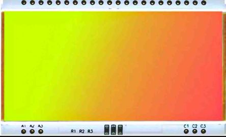 Display Visions Retroiluminación De Display LED, Color Amarillo/verde, Rojo, Dim. 66 X 40mm