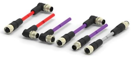 TE Connectivity 5 Way M12 To 5 Way M12 Bus Cable, 1m
