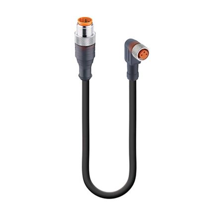 Lumberg Automation Straight Male 3 Way M12 To Right Angle Female 3 Way M8 Sensor Actuator Cable, 3m
