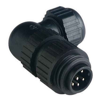 Lumberg Automation, CA IP66, IP67 Black Screw 6 + PE Angled Industrial Power Plug, Rated At 10A, 230 V, 400 V