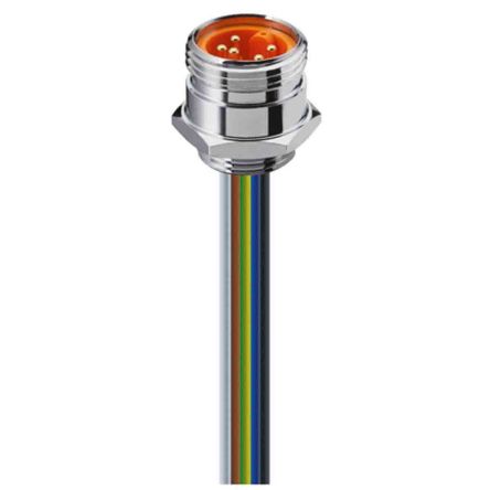 Lumberg Automation Circular Connector, 5 Contacts, Front Mount, 7/8 Connector, Plug, Male, IP68, RSF Series