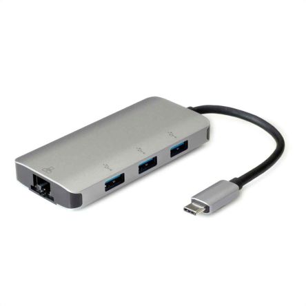 Roline USB-Netzwerkadapter Stecker USB 3.0, USB 3.2 A USB C B RJ45 Buchse Anschluss 3