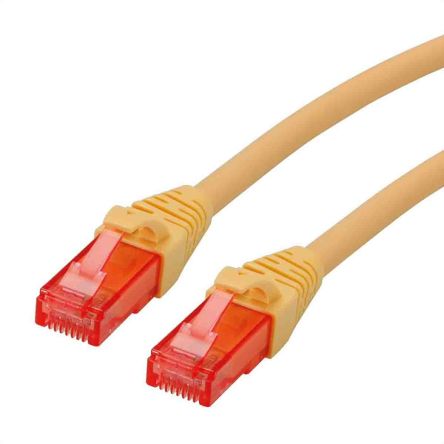 Roline Ethernetkabel Cat.6, 300mm, Gelb Patchkabel, A RJ45 U/UTP Stecker, B RJ45, LSZH