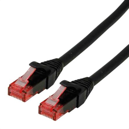 Roline Ethernetkabel Cat.6, 300mm, Schwarz Patchkabel, A RJ45 U/UTP Stecker, B RJ45, LSZH