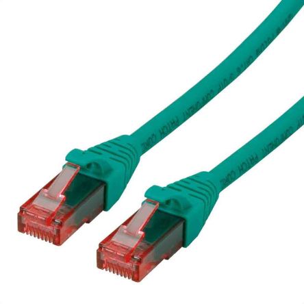 Roline Cat6 Male RJ45 To Male RJ45 Ethernet Cable, U/UTP, Green LSZH Sheath, 0.5m, Low Smoke Zero Halogen (LSZH)