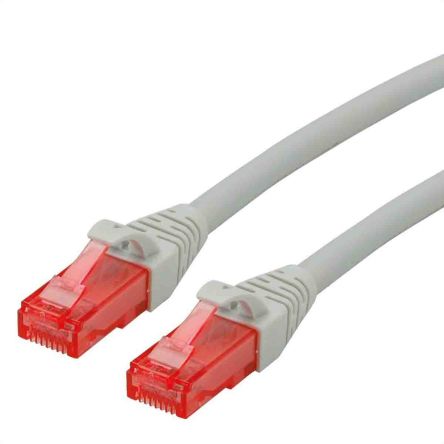 Roline Ethernetkabel Cat.6, 1m, Grau Patchkabel, A RJ45 U/UTP Stecker, B RJ45, LSZH