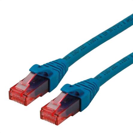 Roline Ethernetkabel Cat.6, 3m, Blau Patchkabel, A RJ45 U/UTP Stecker, B RJ45, LSZH