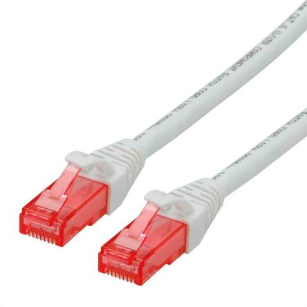 Roline Ethernetkabel Cat.6, 3m, Weiß Patchkabel, A RJ45 U/UTP Stecker, B RJ45, LSZH