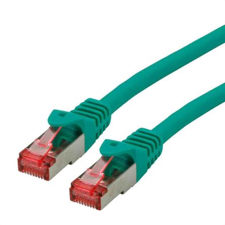 Roline Cable Ethernet Cat6 S/FTP De Color Verde, Long. 300mm, Funda De LSZH, Libre De Halógenos Y Bajo Nivel De Humo