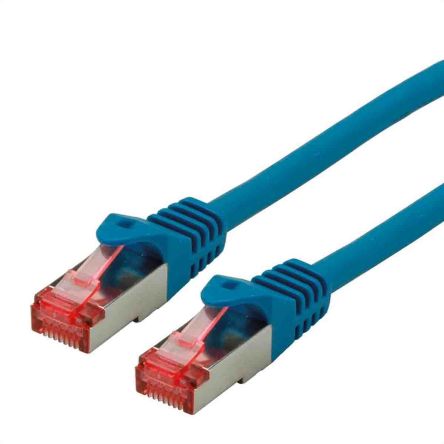 Roline Cable Ethernet Cat6 S/FTP De Color Azul, Long. 300mm, Funda De LSZH, Libre De Halógenos Y Bajo Nivel De Humo