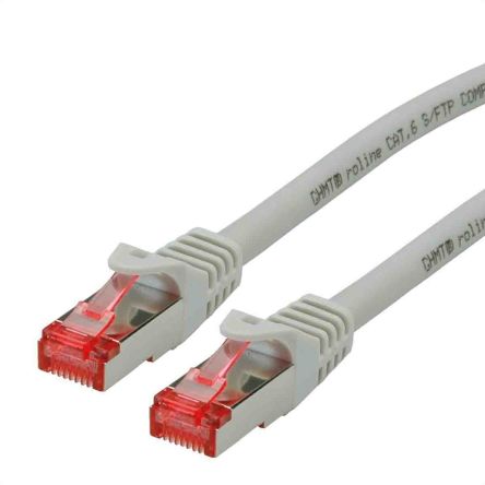 Roline Ethernetkabel Cat.6, 1m, Grau Patchkabel, A RJ45 S/FTP Stecker, B RJ45, LSZH